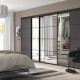 Kombinacja drzwi przesuwnych, czarny/ciemnoszary lustro SKYTTA / MEHAMN/AULI 495.759.06