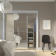 Kombinacja drzwi przesuwnych, aluminium 2str/szarobeżowy lustro SKYTTA / MEHAMN/AULI 495.759.11