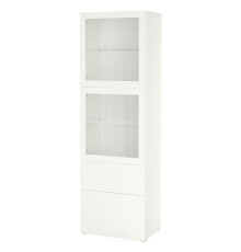 Полка/стеклянные дверцы, белые/прозрачное белое стекло Lappviken BESTÅ 496.228.75