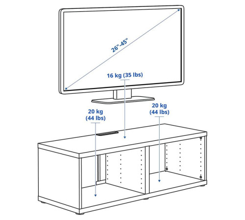 Szafka pod TV, ciemnoszary BESTÅ 905.386.14