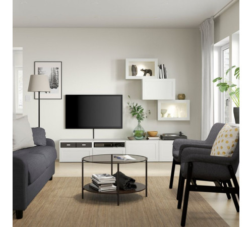 Drzwi szklane, biały/szkło bezbarwne SINDVIK 802.918.54