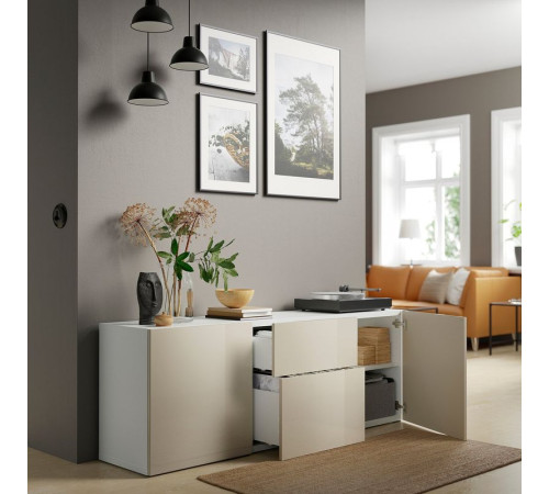 Drzwi/front szuflady, połysk beżowy SELSVIKEN 902.948.66