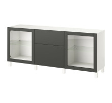 Kombinacja z szufladami, biały Lappviken/Sindvik/Stubbarp ciemnoszary BESTÅ 095.754.99
