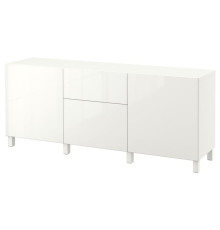 Kombinacja z szufladami, biały/Selsviken/Stubbarp połysk/biel BESTÅ 191.956.63