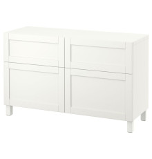 Kombinacja regałowa z drzw/szuf, biały/Hanviken/Stubbarp biały BESTÅ 294.126.04