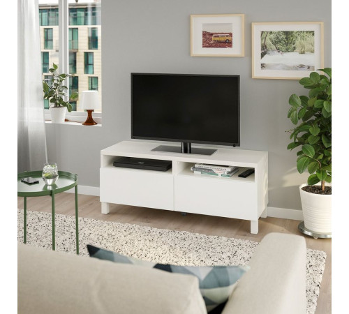 Ława TV z szufladami, biały/Lappviken/Stubbarp biały BESTÅ 093.991.80