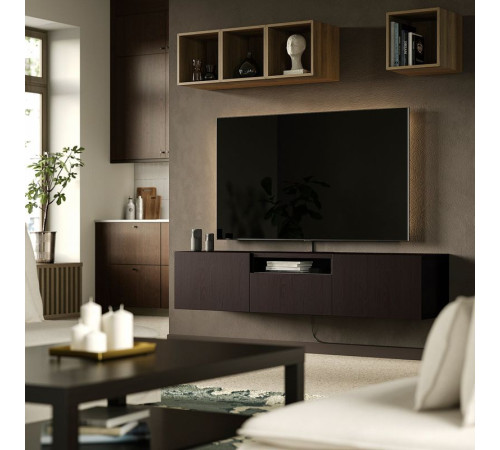 Szafka pod TV, czarnobrąz/Lappviken czarnobrąz BESTÅ 096.229.24