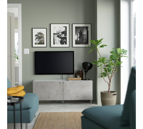 Ława TV z drzwiami, biały/Kallviken/Ösarp jasnoszary BESTÅ 294.201.52