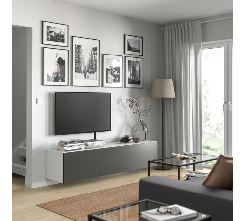 Ława TV z drzwiami, biały/Lappviken ciemnoszary BESTÅ 395.750.25