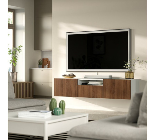 Szafka pod TV, biały Lappviken/brązowy orzech BESTÅ 496.121.45