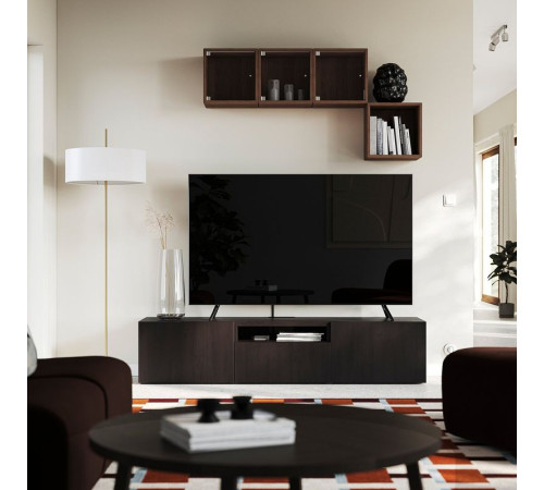 Szafka pod TV, czarnobrąz/Lappviken czarnobrąz BESTÅ 896.229.44