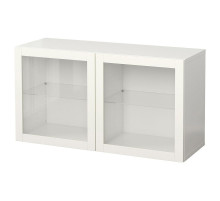 Kombinacja szafek ściennych, biały/Sindvik szkło bezbarwne BESTÅ 094.408.01