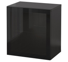 Комбинация навесного шкафа, глянец/черный/Глассвик БЕСТО 294.398.25