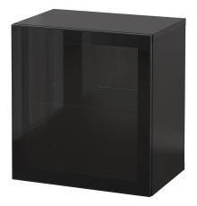 Kombinacja szafek ściennych, połysk/czarny/Glassvik BESTÅ 294.398.25