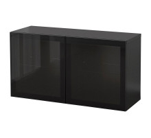 Kombinacja szafek ściennych, czarnybrąz Glassvik/czarny szkło bezbarwne BESTÅ 294.407.96