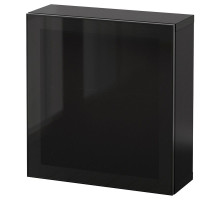 Kombinacja szafek ściennych, czarnybrąz Glassvik/czarny szkło BESTÅ 294.410.79