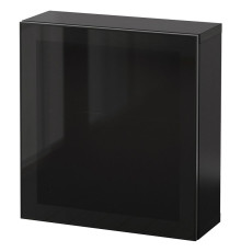 Kombinacja szafek ściennych, czarnybrąz Glassvik/czarny szkło BESTÅ 294.410.79