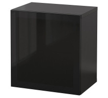 Kombinacja szafek ściennych, czarnybrąz/Glassvik szkło BESTÅ 494.410.83