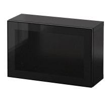 Kombinacja szafek ściennych, czarnybrąz Glassvik/czarny szkło bezbarwne BESTÅ 694.293.39