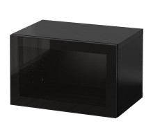 Kombinacja szafek ściennych, czarnybrąz/Glassvik czarny BESTÅ 994.320.38
