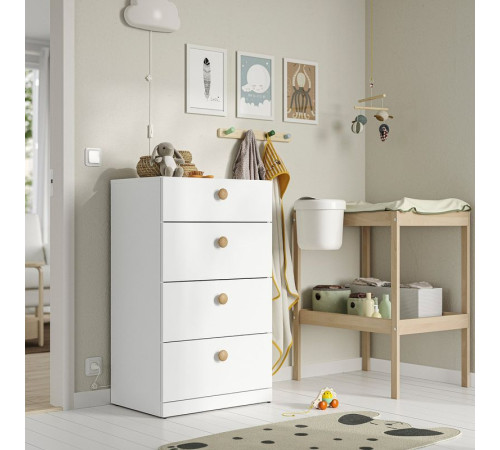 Komoda, 4 szuflady, biały LASTARE 405.993.51