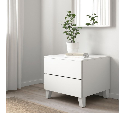 Komoda, 2 szuflady, biały/Fonnes biały PLATSA 092.772.11