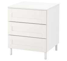 Komoda, 3 szuflady, biały/Sannidal biały PLATSA 094.878.55