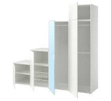 Szafa 6 drzwi, biały STRAUMEN szkło lustrzane/FONNES biały PLATSA 296.154.99
