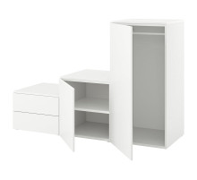 Szafa z 2 drzwi + 2 szufl, biały/Fonnes biały PLATSA 296.249.79