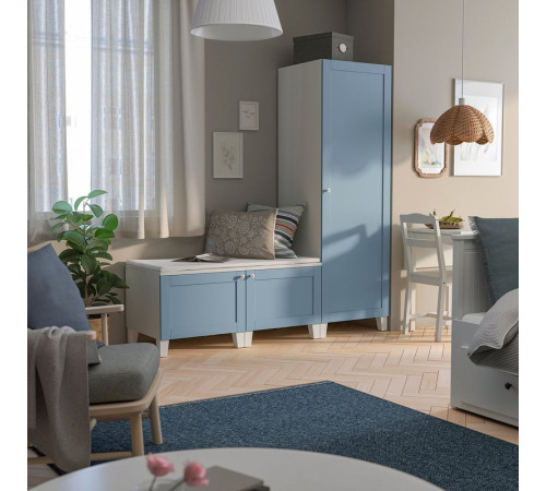 Szafa z 3 drzwiami, biały/Sannidal niebieski PLATSA 596.155.20