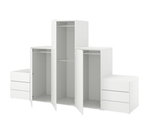 Szafa 3 drzwi+6 szuflad, biały/Fonnes biały PLATSA 794.369.66