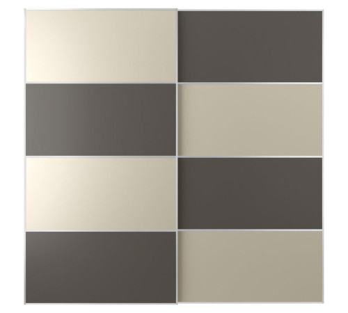 Drzwi przesuwne, aluminium 2str/ciemnoszary szarobeżowy MEHAMN 094.362.67
