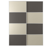Drzwi przesuwne, aluminium 2str/ciemnoszary szarobeżowy MEHAMN 194.362.62