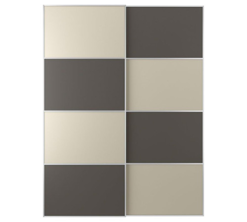 Drzwi przesuwne, aluminium 2str/ciemnoszary szarobeżowy MEHAMN 194.362.62