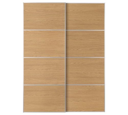 Drzwi przesuwne, aluminium/2str imit. dębu MEHAMN 196.090.12