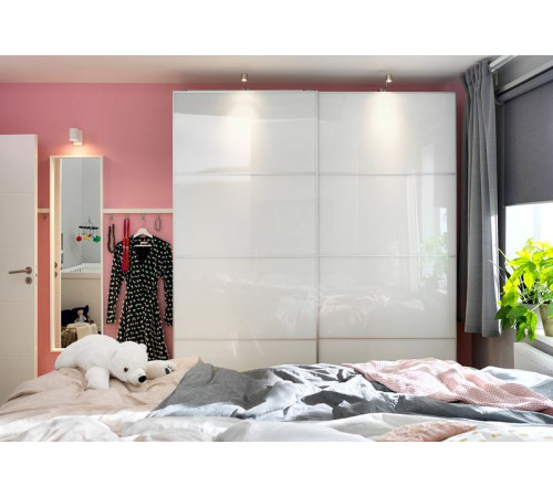 4 panele do ramy drzwi przesuwanych, białe szkło FÄRVIK 202.503.33