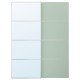 Drzwi przesuwne, aluminium 2str/jasnozielony lustro MEHAMN/AULI 295.521.90