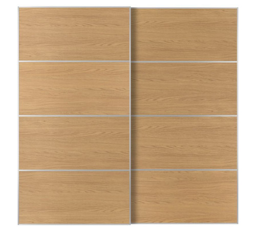 Drzwi przesuwne, aluminium/2str imit. dębu MEHAMN 296.090.16