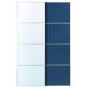 Drzwi przesuwne, aluminium lustro/2str niebieski AULI / MEHAMN 296.157.91