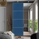 Drzwi przesuwne, aluminium lustro/2str niebieski AULI / MEHAMN 296.157.91