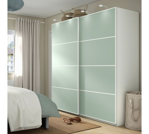 4 panele do ramy drzwi przesuwanych, jasnoniebieski/jasnozielony MEHAMN 305.755.72