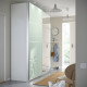 Drzwi przesuwne, aluminium 2str/jasnozielony lustro MEHAMN/AULI 395.521.99