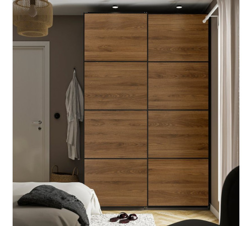 Drzwi przesuwne, czarny/2str orzech MEHAMN 396.090.06