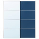 Drzwi przesuwne, aluminium lustro/2str niebieski AULI / MEHAMN 396.157.95