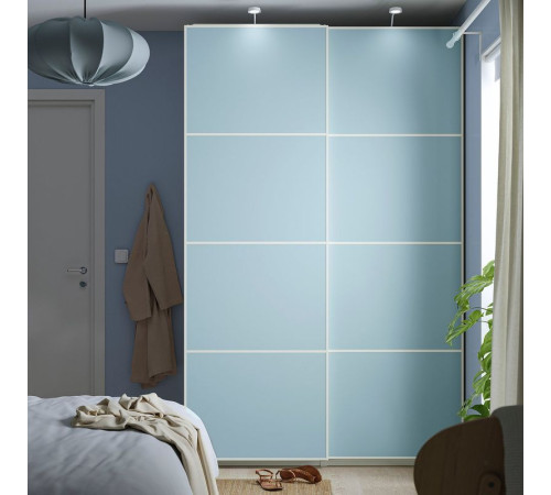 Drzwi przesuwne, aluminium 2str/jasnoniebieski jasnozielony MEHAMN 495.485.45