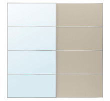 Drzwi przesuwne, aluminium lustro/2str szarobeżowy AULI / MEHAMN 495.605.75