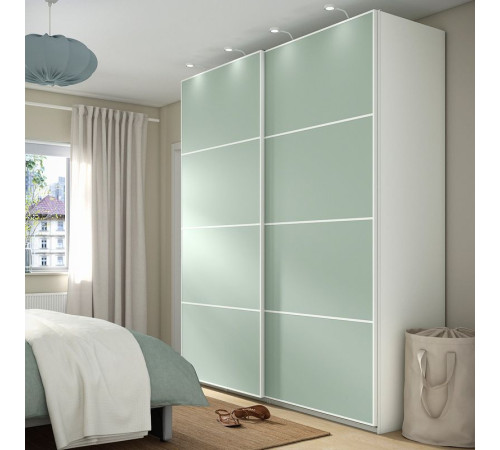 4 panele do ramy drzwi przesuwanych, jasnoniebieski/jasnozielony MEHAMN 505.755.71