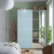 Drzwi przesuwne, aluminium 2str/jasnoniebieski lustro MEHAMN/AULI 595.521.84