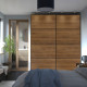 Drzwi przesuwne, czarny/2str orzech MEHAMN 596.090.10