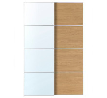 Drzwi przesuwne, aluminium lustro/2str imit. dębu AULI / MEHAMN 596.157.99